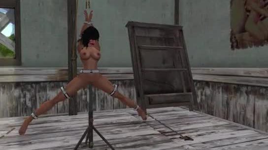Slut slave stripped and hard bondage